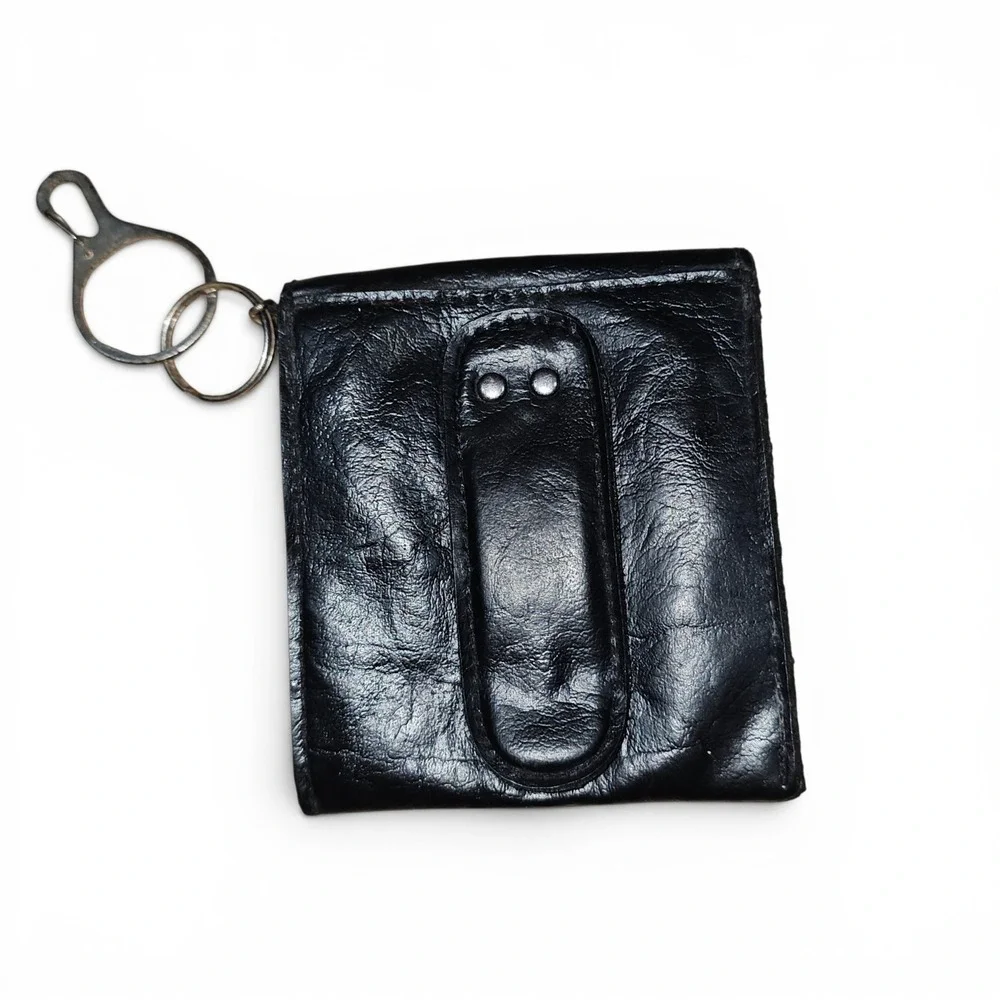 Belt Pouch Accessory Unisex Black Good Vintage JCPenney Leather Keychain Clip